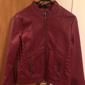 Maroon leather jacket